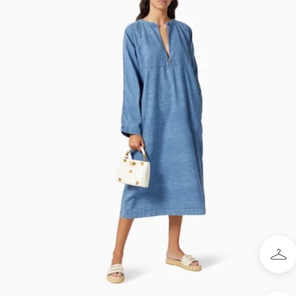 Valentino Garavani Blue Denim kaftan dress Sz 44 IT, L/XL US.